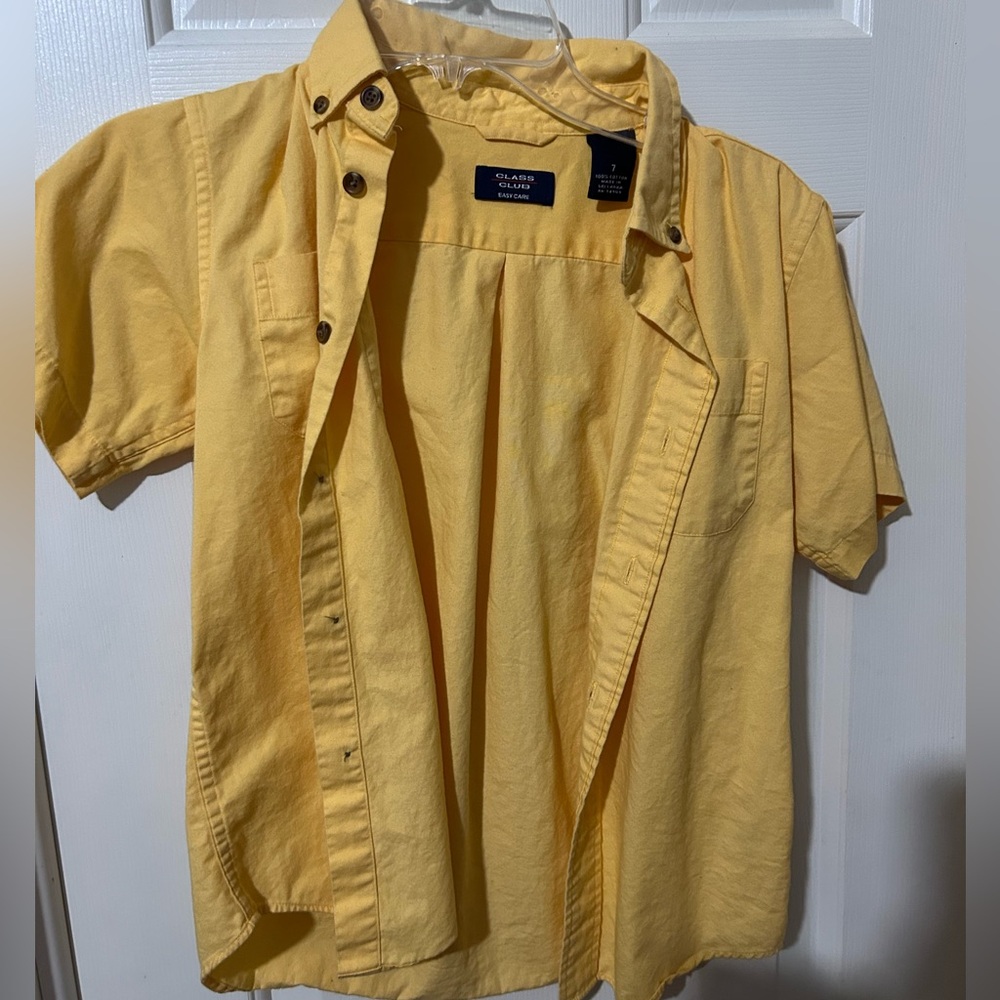 CLASS CLUB Boys Button Up Short Sleeve Shirt